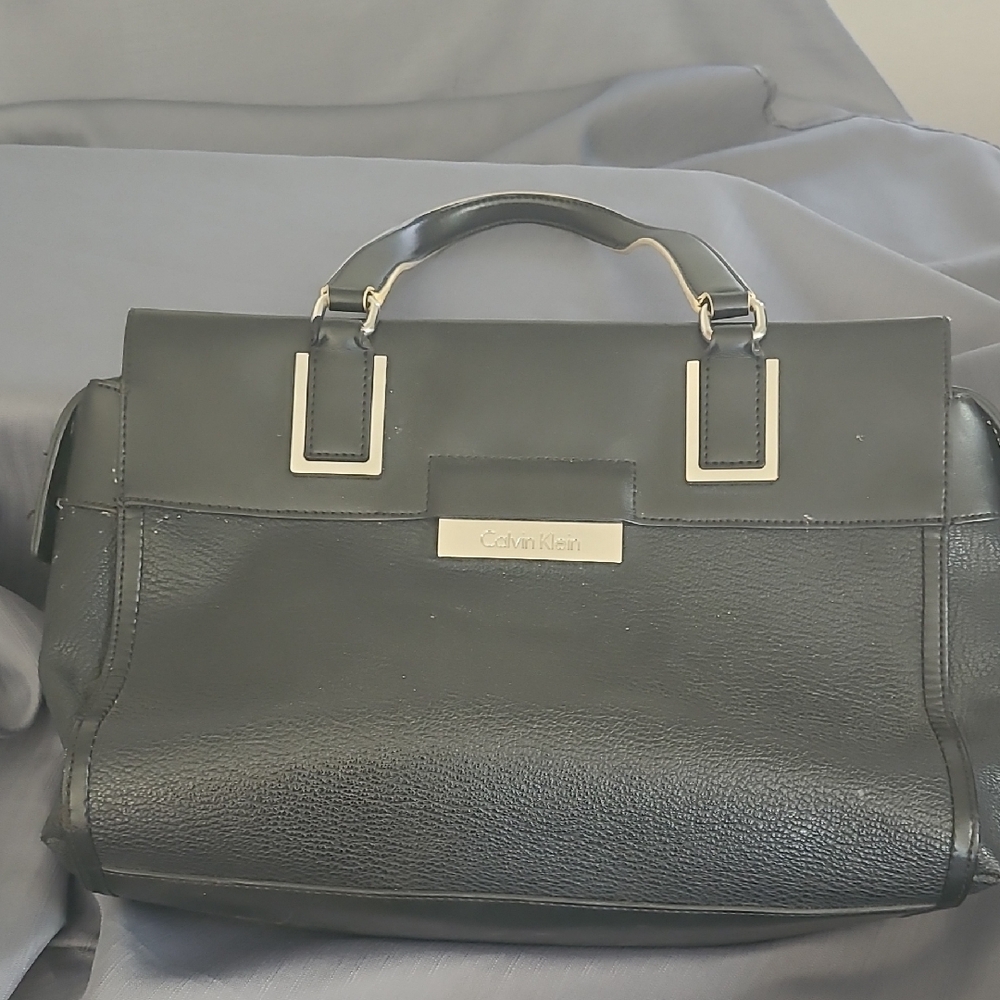 Calvin Klein Black Leather Satchel